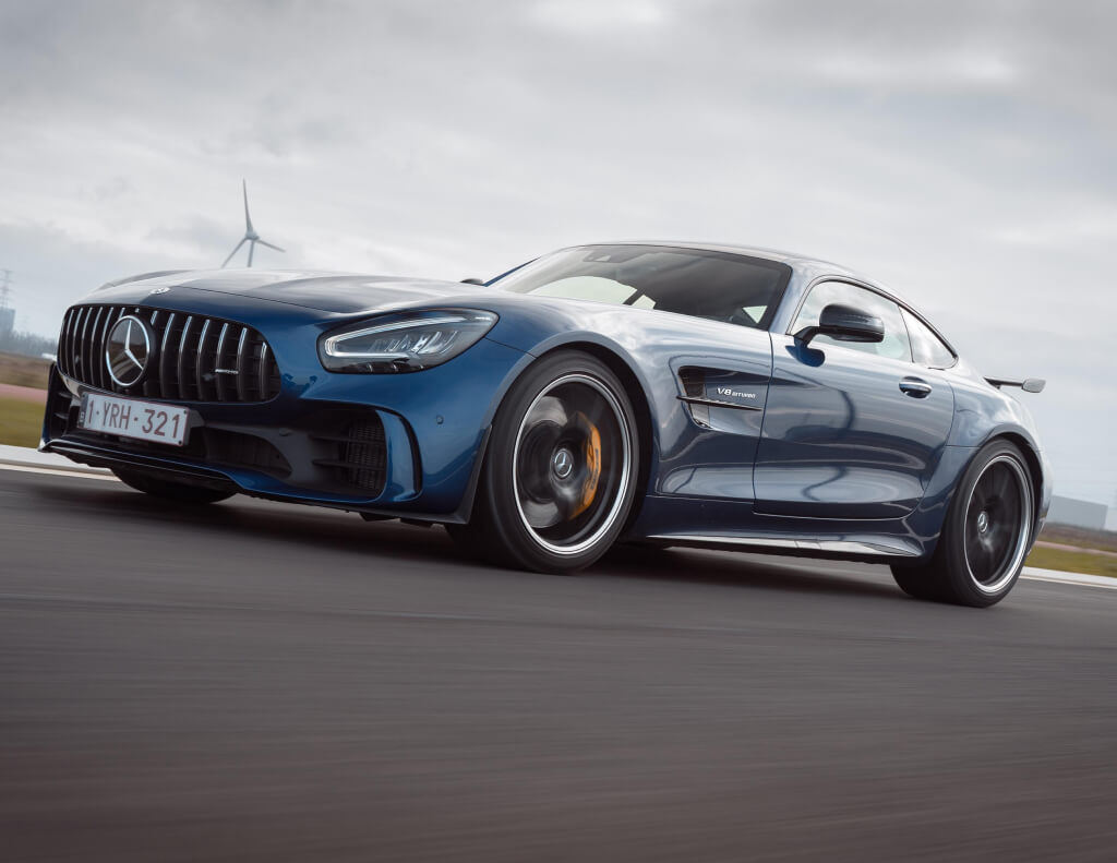 Mercedes AMG GT Roadster On Race Track